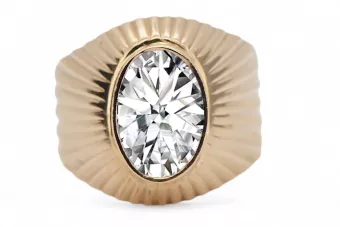 Anneau Style vintage Zircon Or rose 14 carats vintage d'origine vrc127r